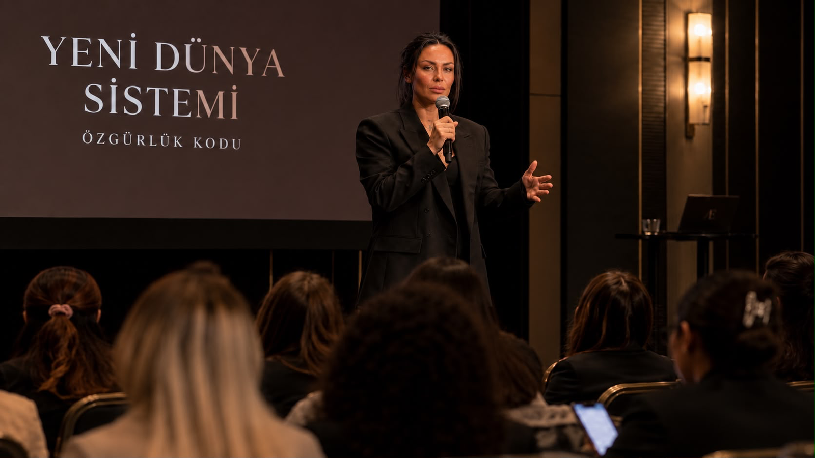 Ays Eva sahnede konuşurken